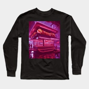 cyberpunk taco shop in Space with anime style Long Sleeve T-Shirt